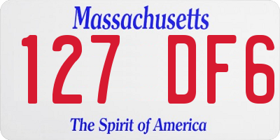 MA license plate 127DF6