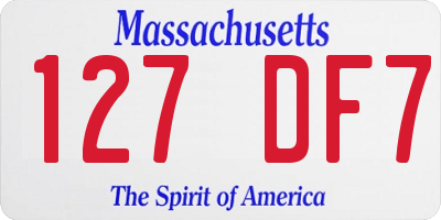 MA license plate 127DF7
