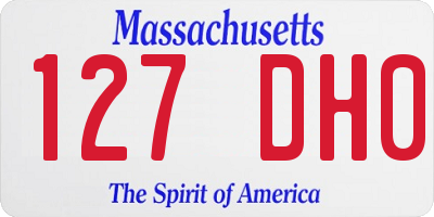 MA license plate 127DH0