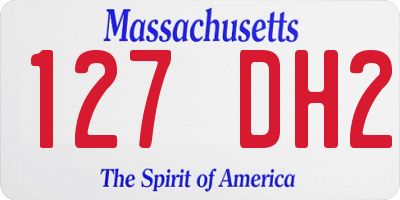 MA license plate 127DH2