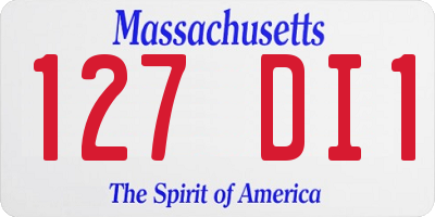MA license plate 127DI1