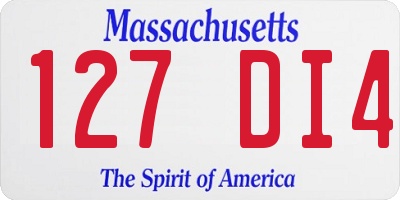 MA license plate 127DI4