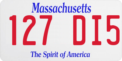 MA license plate 127DI5