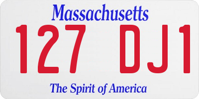 MA license plate 127DJ1