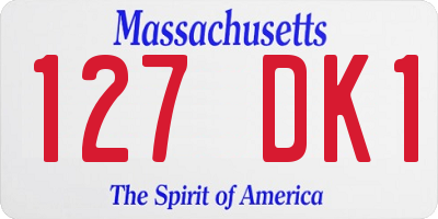 MA license plate 127DK1