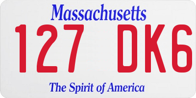 MA license plate 127DK6