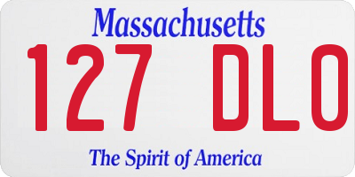 MA license plate 127DL0