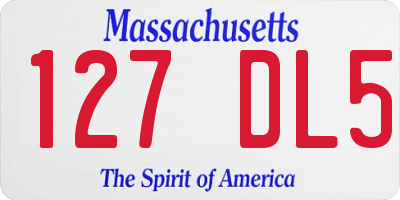 MA license plate 127DL5
