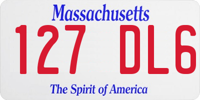 MA license plate 127DL6