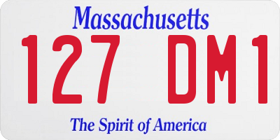 MA license plate 127DM1