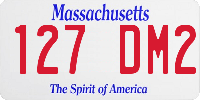 MA license plate 127DM2