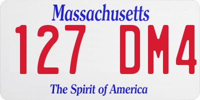 MA license plate 127DM4