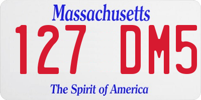 MA license plate 127DM5