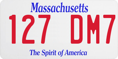 MA license plate 127DM7