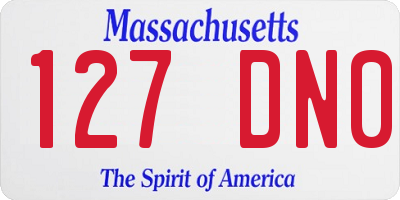 MA license plate 127DN0