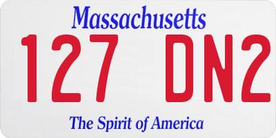 MA license plate 127DN2