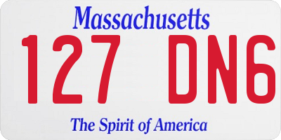 MA license plate 127DN6