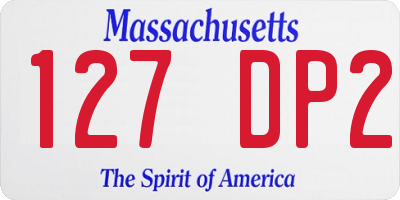 MA license plate 127DP2