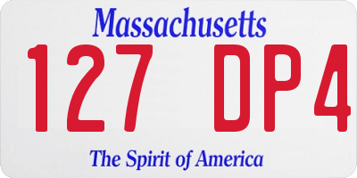 MA license plate 127DP4