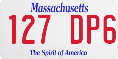 MA license plate 127DP6