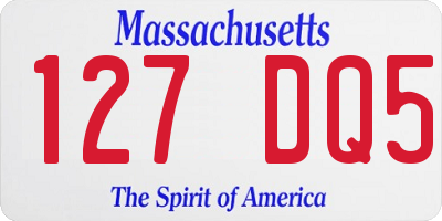 MA license plate 127DQ5