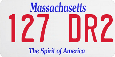 MA license plate 127DR2