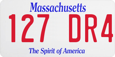 MA license plate 127DR4