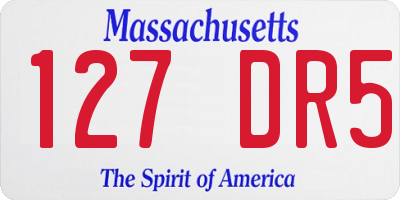 MA license plate 127DR5