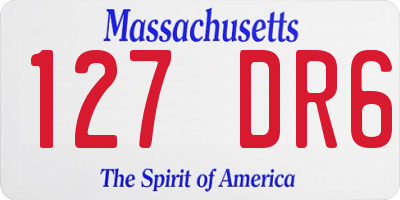 MA license plate 127DR6