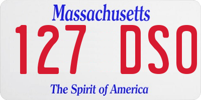 MA license plate 127DS0