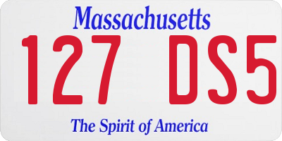 MA license plate 127DS5