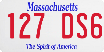 MA license plate 127DS6