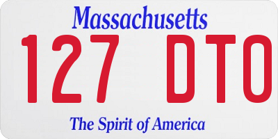 MA license plate 127DT0