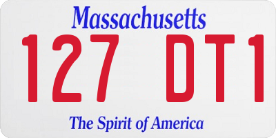 MA license plate 127DT1