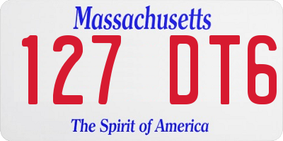 MA license plate 127DT6