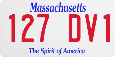 MA license plate 127DV1