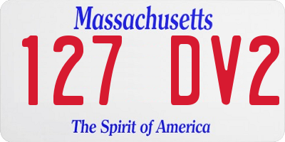 MA license plate 127DV2