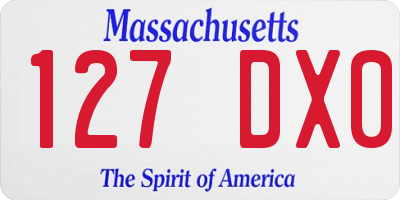 MA license plate 127DX0