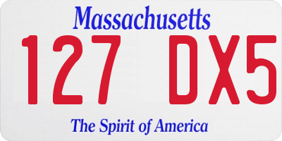 MA license plate 127DX5