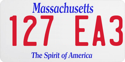 MA license plate 127EA3