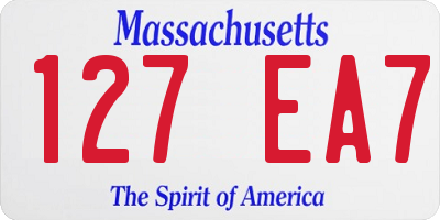 MA license plate 127EA7