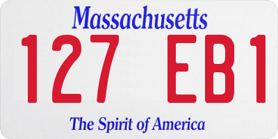 MA license plate 127EB1