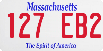 MA license plate 127EB2