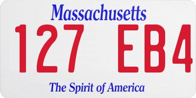 MA license plate 127EB4