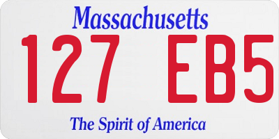 MA license plate 127EB5
