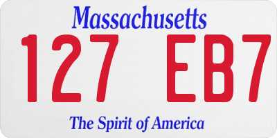 MA license plate 127EB7