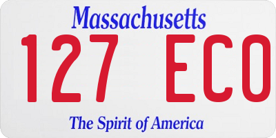 MA license plate 127EC0