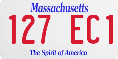 MA license plate 127EC1