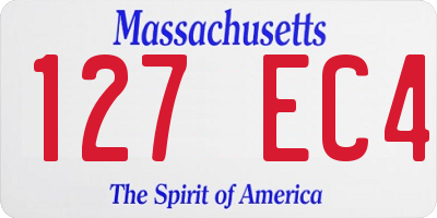 MA license plate 127EC4