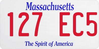 MA license plate 127EC5
